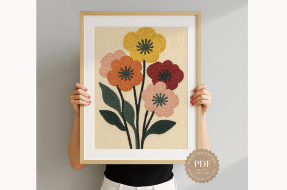 Retro Bouquet Punch Needle Pattern
