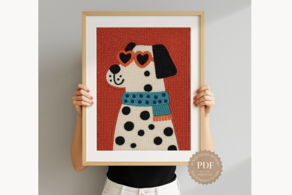 Retro Dalmatian Punch Needle Pattern