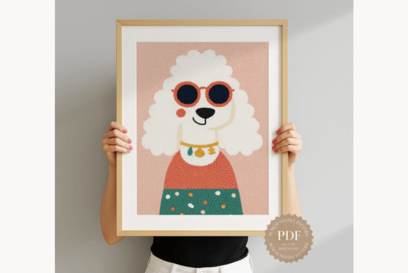 Retro Poodle Punch Needle Pattern
