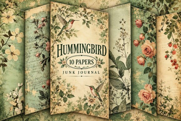 Sage Green Botanical Junk Journal Papers
