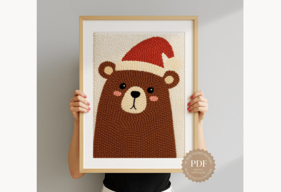 Santa Bear Punch Needle Pattern