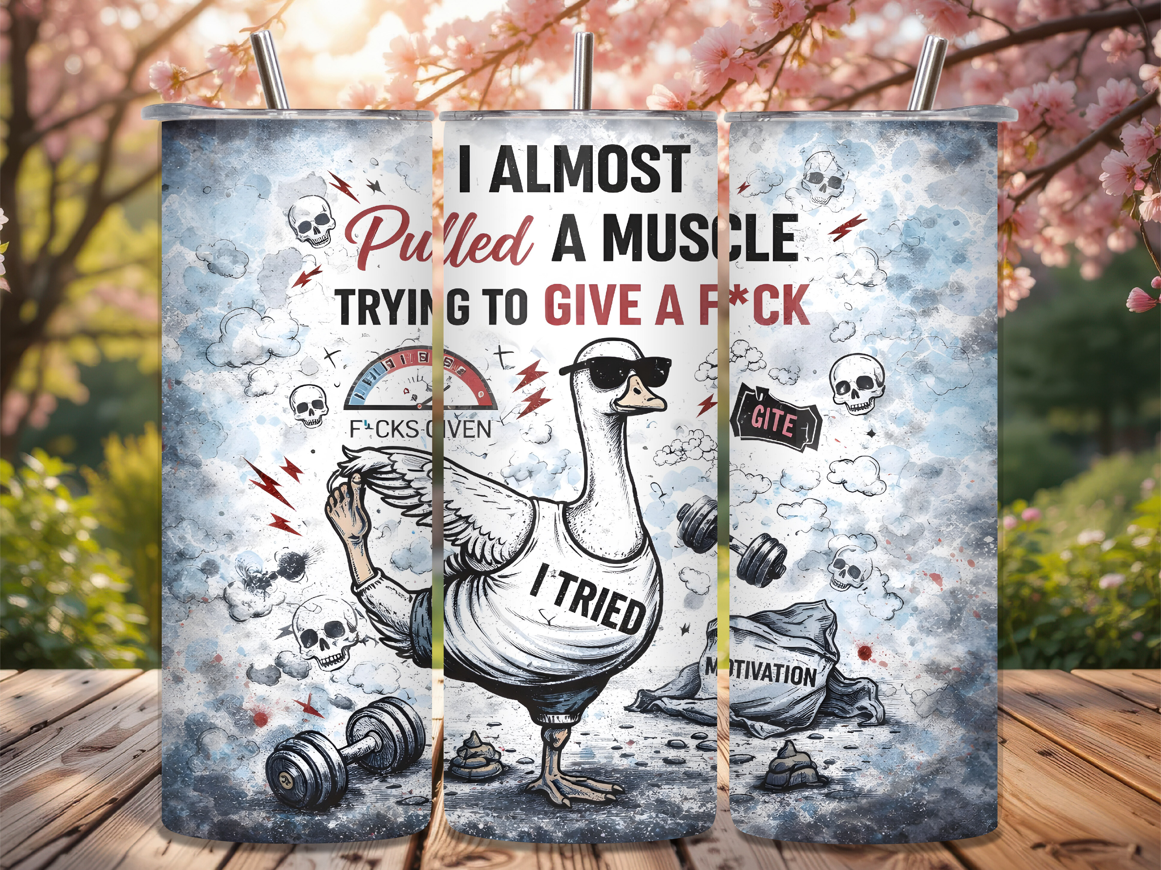 Sarcastic Duck Gym Muscle Funny Tumbler