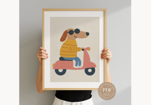 Scooter Dog Punch Needle Pattern
