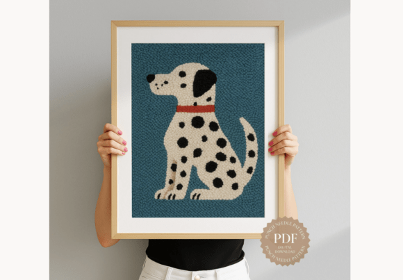 Sitting Dalmatian Punch Needle Pattern