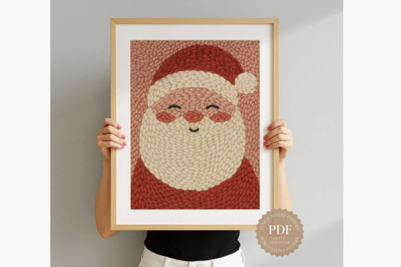 Smiling Santa Punch Needle Pattern