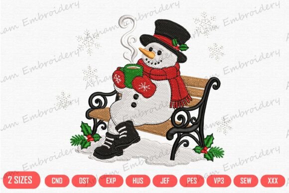 Snowman Winter Bench