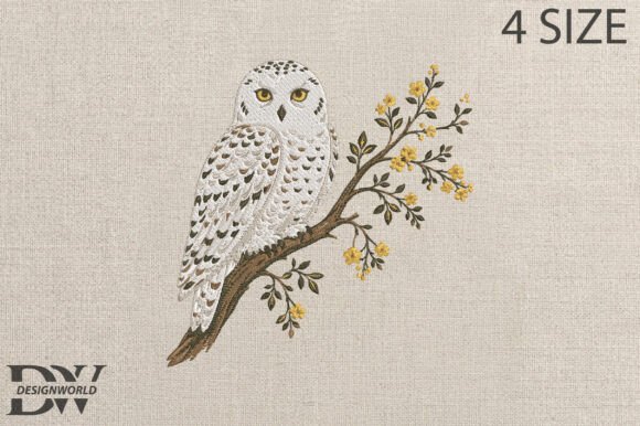 Snowy Owl Embroidery Design