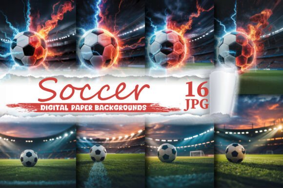 Soccer Digital Paper Backgrounds