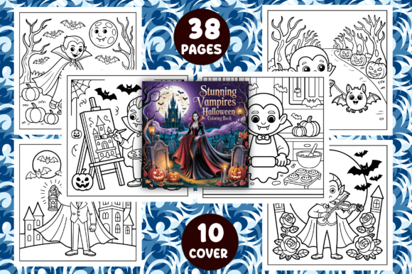 Stunning Vampires Halloween Coloring