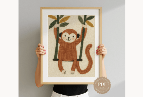 Swinging Monkey Punch Needle Pattern