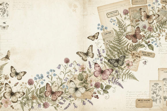 Vintage Butterfly Botanical Junk Journal