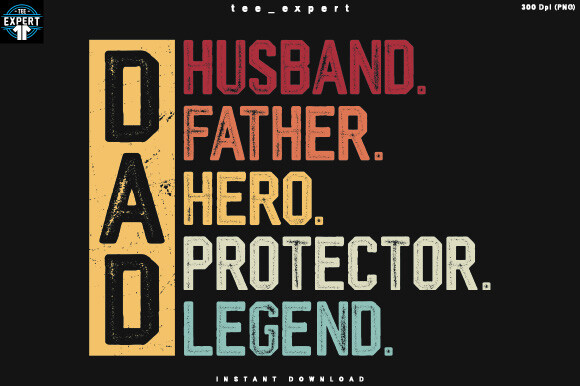 Vintage Husband Father PNG Tshirt Design