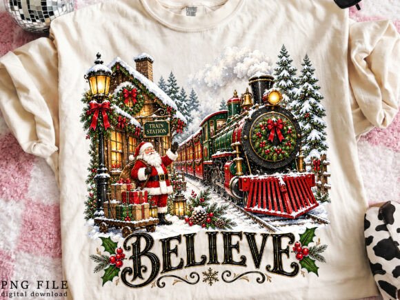 Vintage Santa Christmas PNG