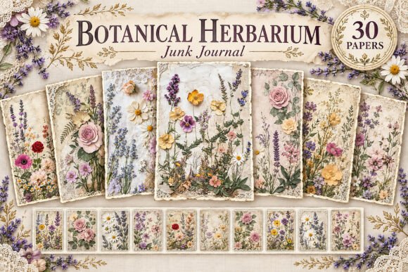 Wildflower Meadow Junk Journal Papers