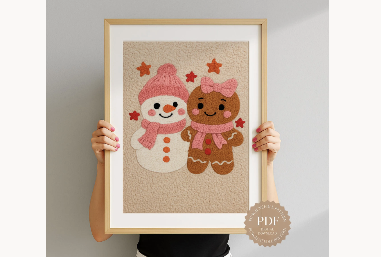 Winter Friends Duo Punch Needle Pattern