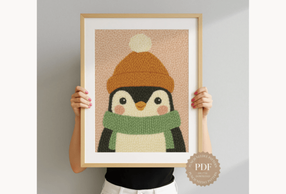 Winter Penguin Punch Needle Pattern