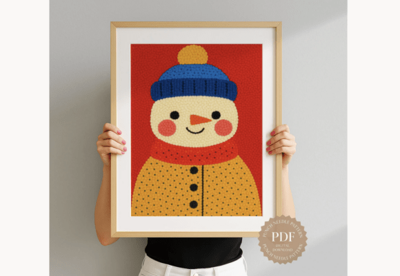 Winter Snowman Punch Needle Pattern