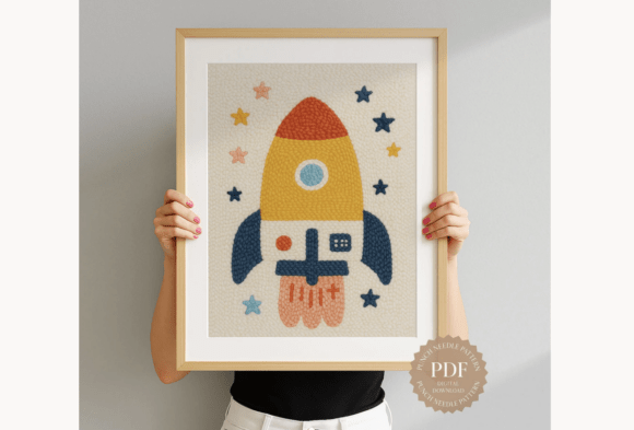Yellow Rocket Punch Needle Pattern