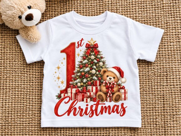 1st Christmas Teddy Bear Clipart PNG