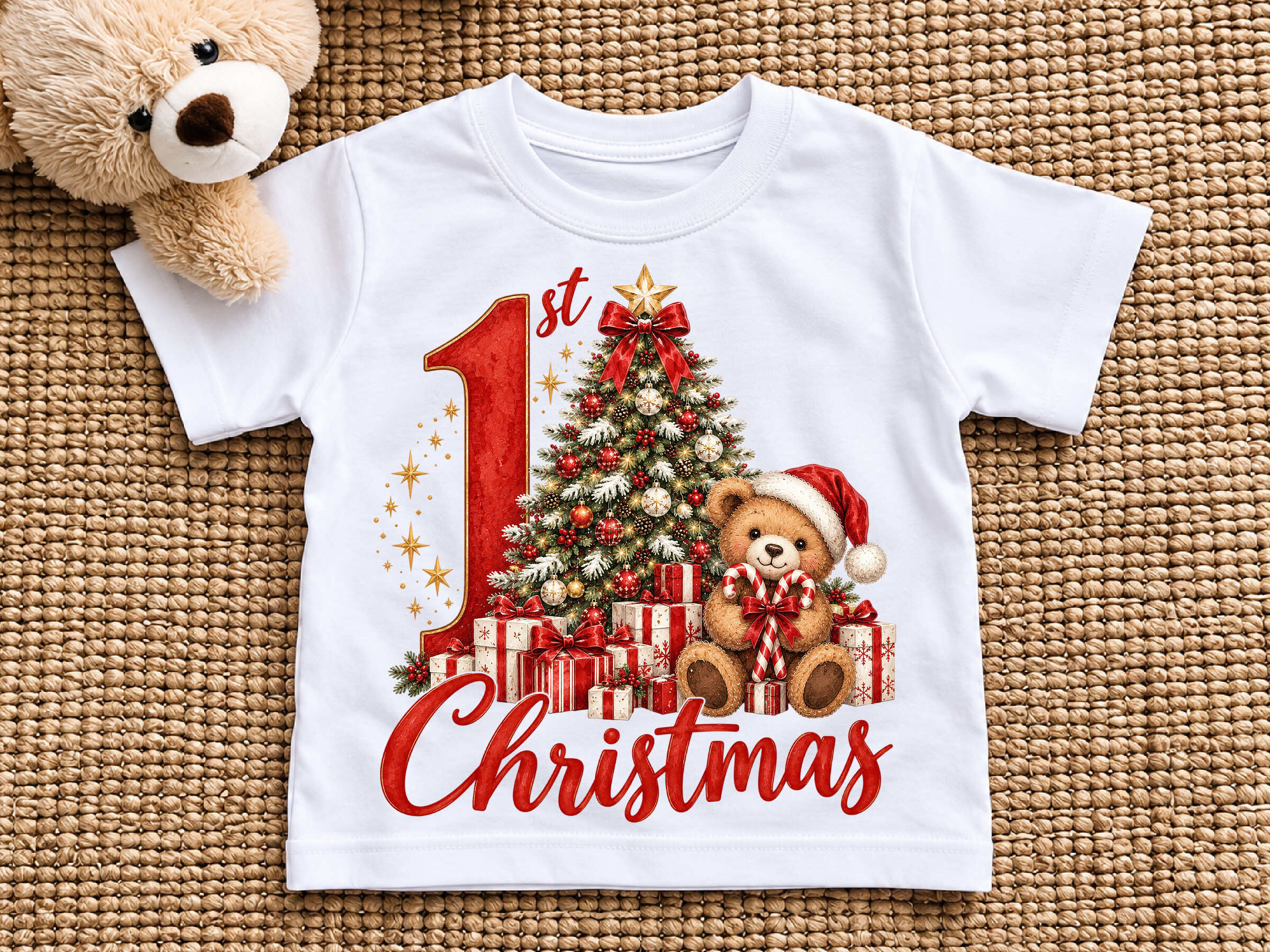 1st Christmas Teddy Bear Clipart PNG