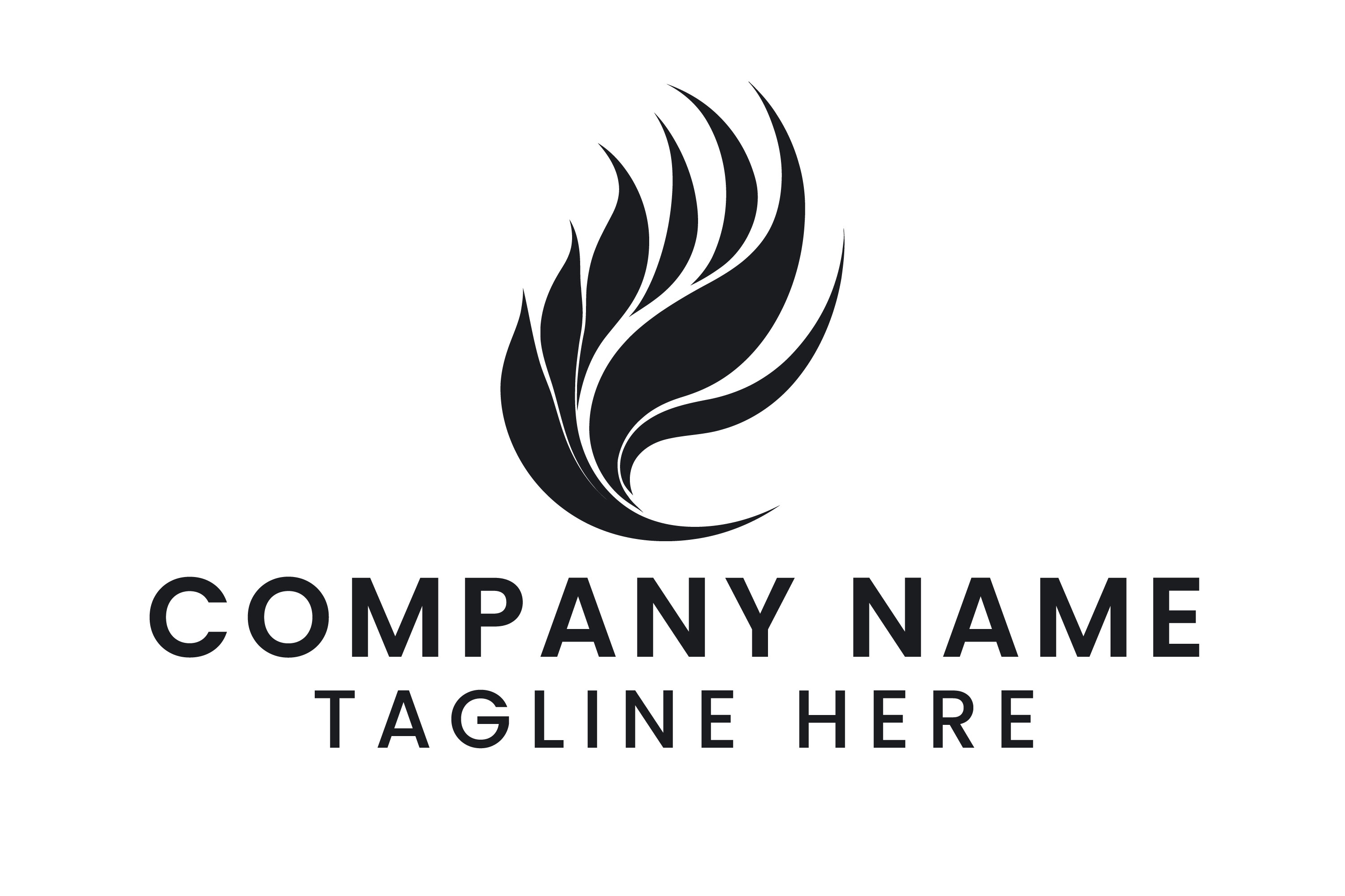 Abstract Feather Flame Logo Template