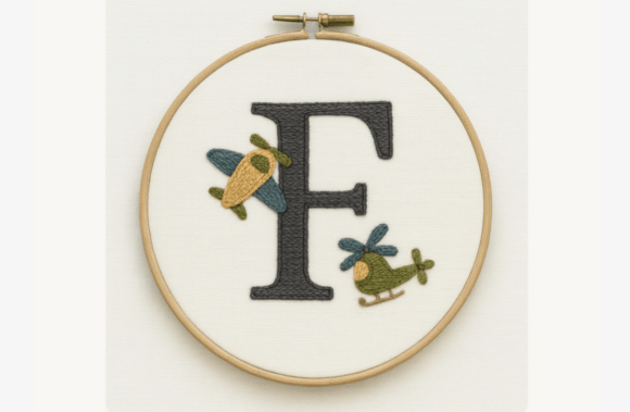 Airplane Helicopter Embroidery Pattern
