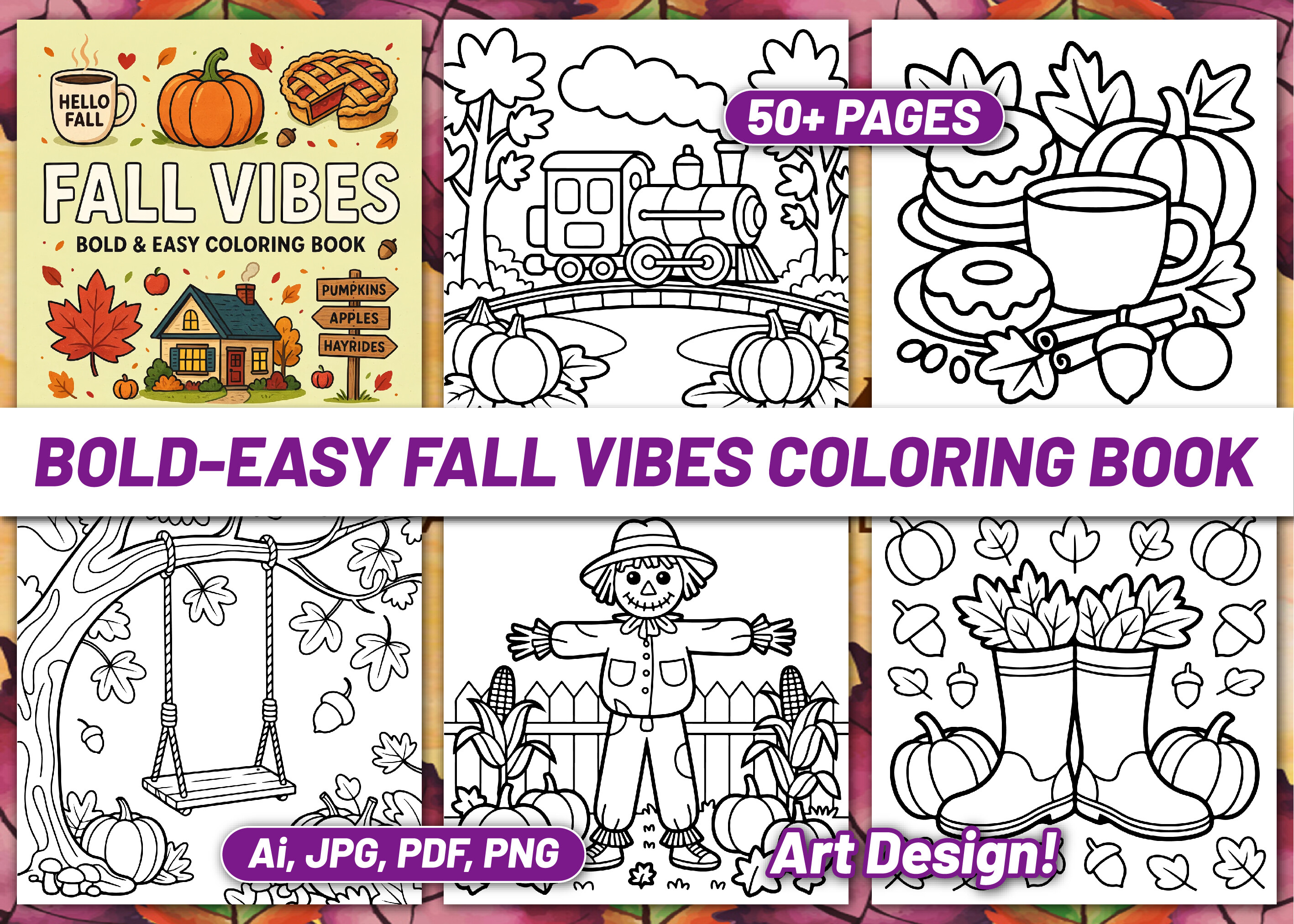 BOLD EASY FALL VIBES COLORING BOOK