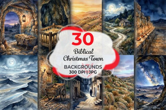 Biblical Christmas Town Backgrounds