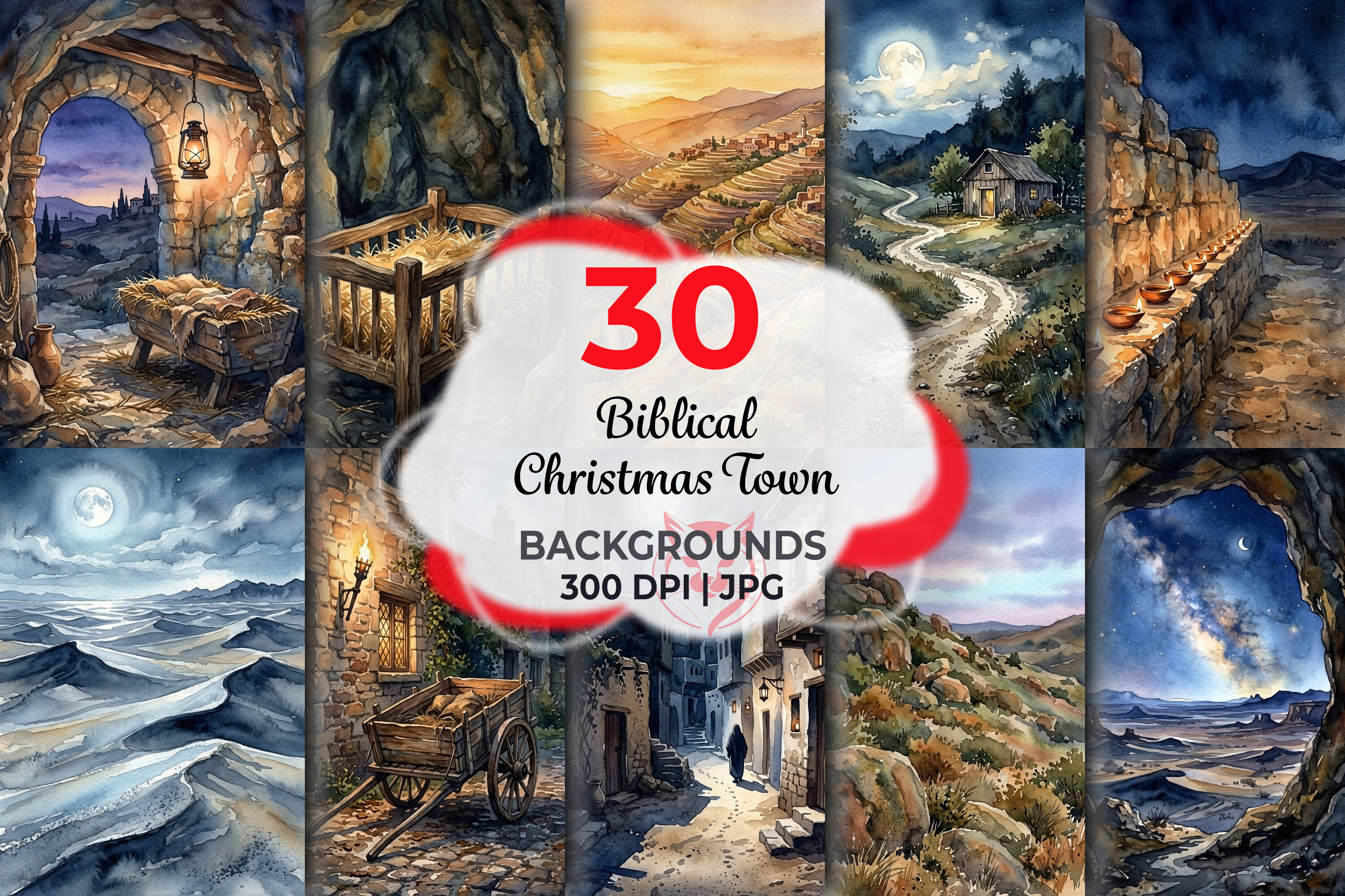 Biblical Christmas Town Backgrounds