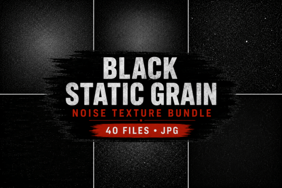 Black Static Grain Noise Texture