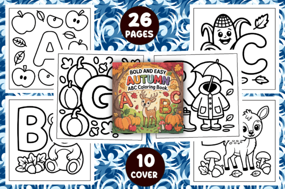 Bold and Easy Autumn ABC Coloring Pages