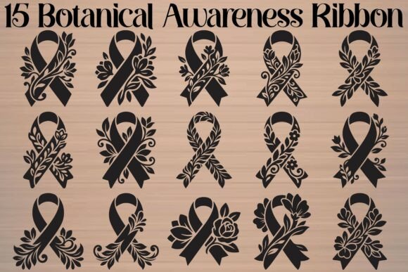 Botanical Awareness Ribbon Graphics