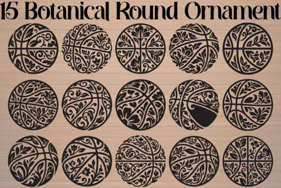 Botanical Round Ornament Graphics