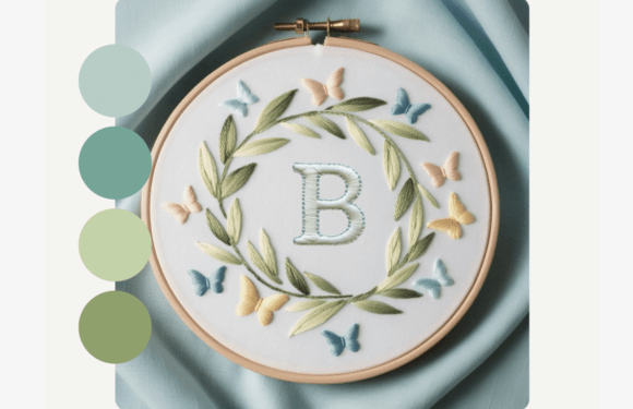 Butterfly Wreath Embroidery Pattern