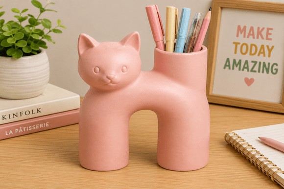 Cat Pen Holder 3D Model