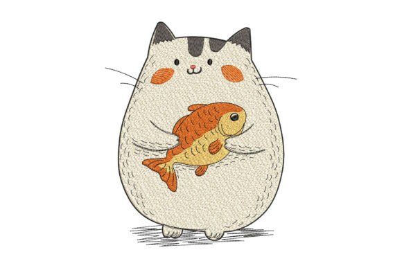 Cat with Goldfish