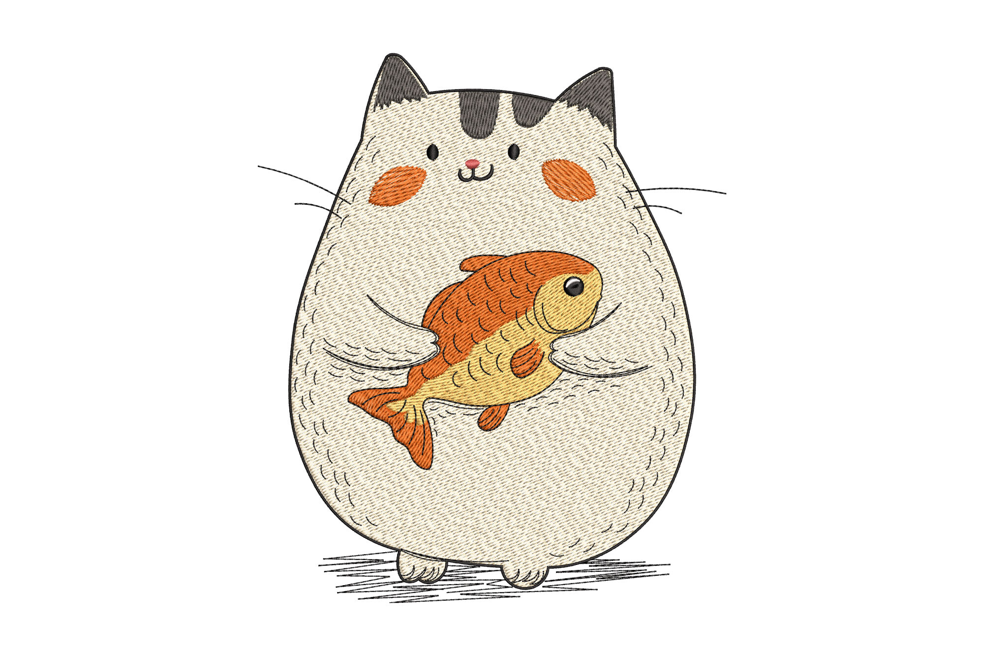 Cat with Goldfish