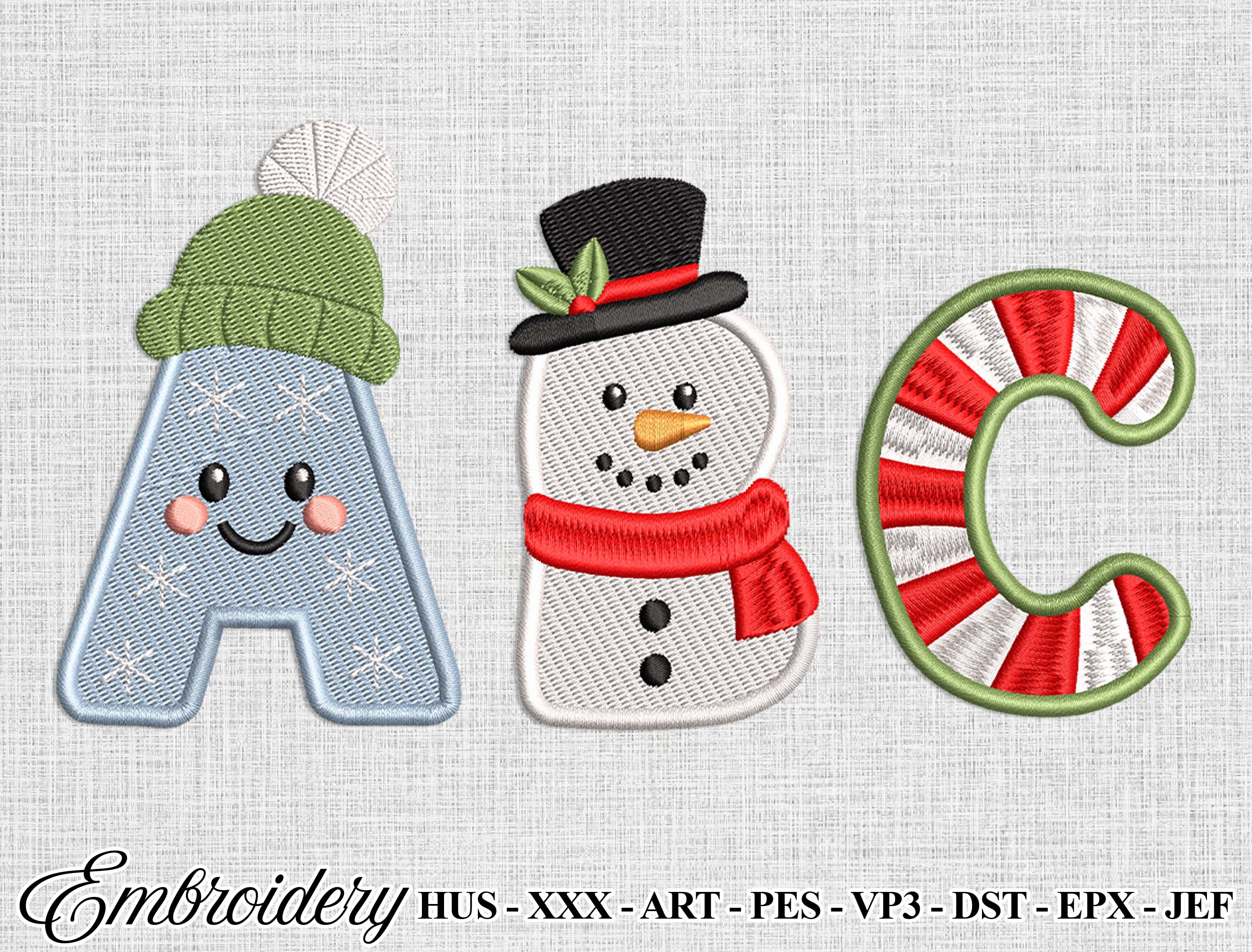 Christmas Alphabet Embroidery Design