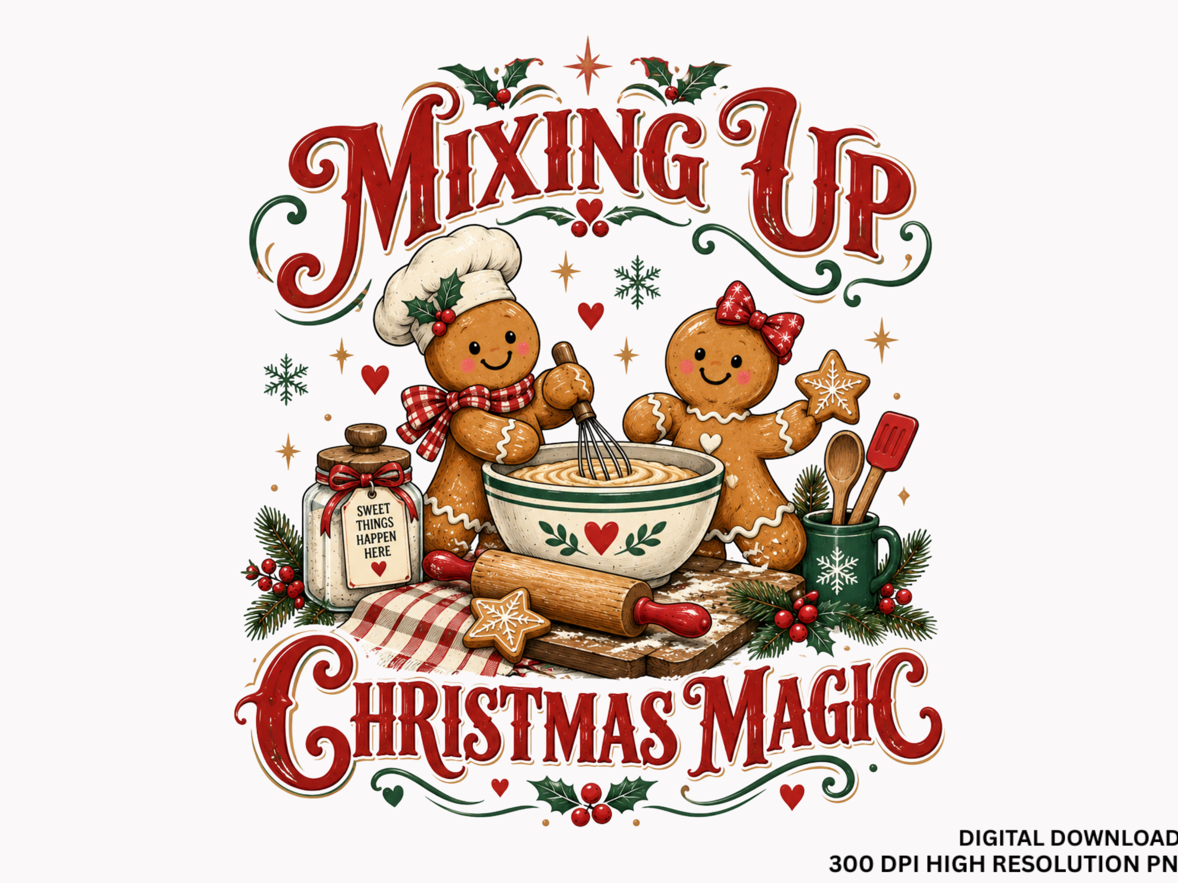 Christmas Baking Magic Gingerbread PNG