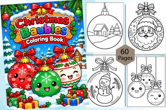 Christmas Baubles Coloring Page