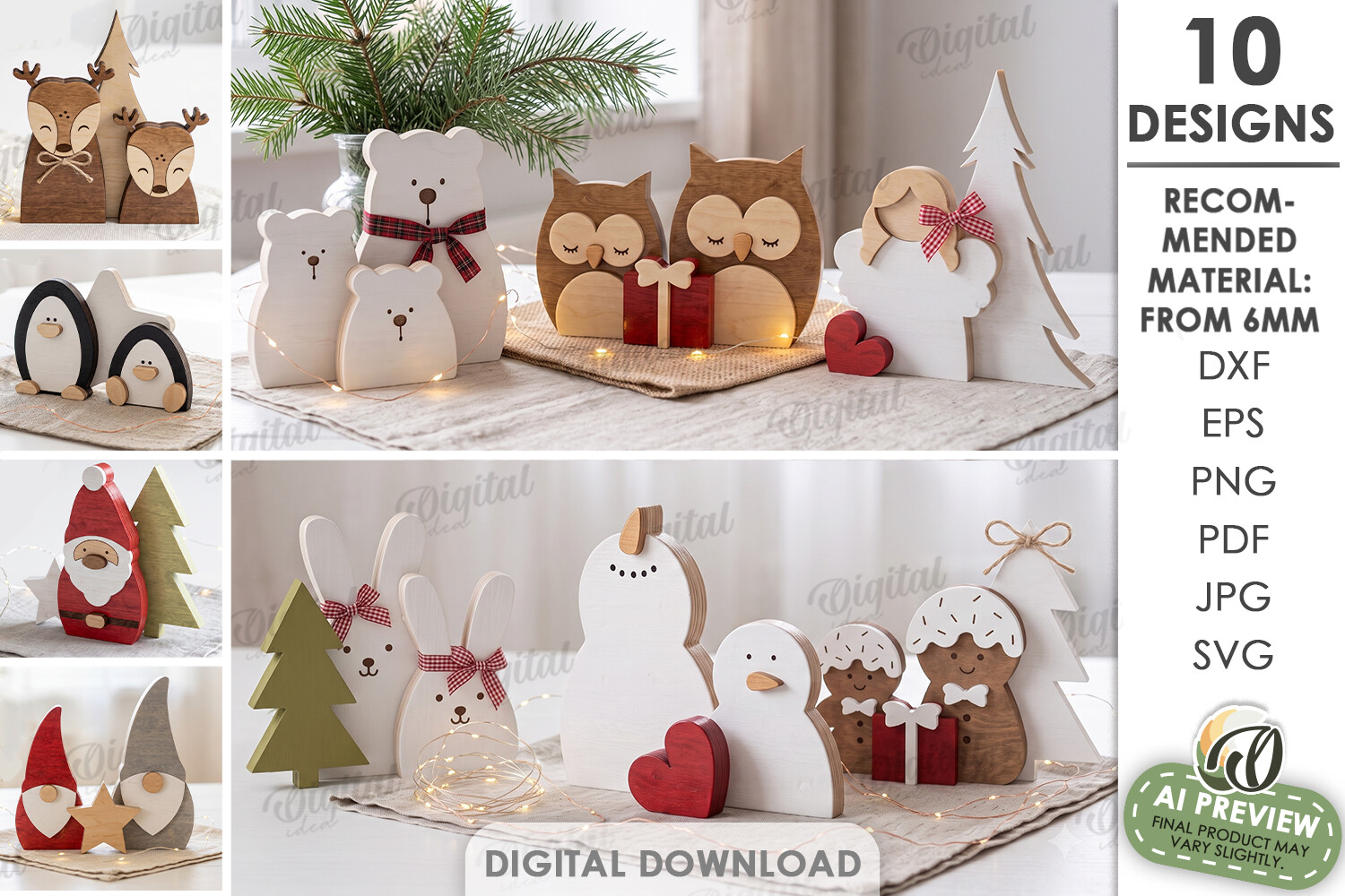 Christmas Characters Stands Bundle Laser