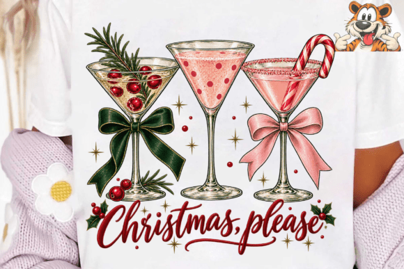 Christmas Cocktails Martini PNG Shirt