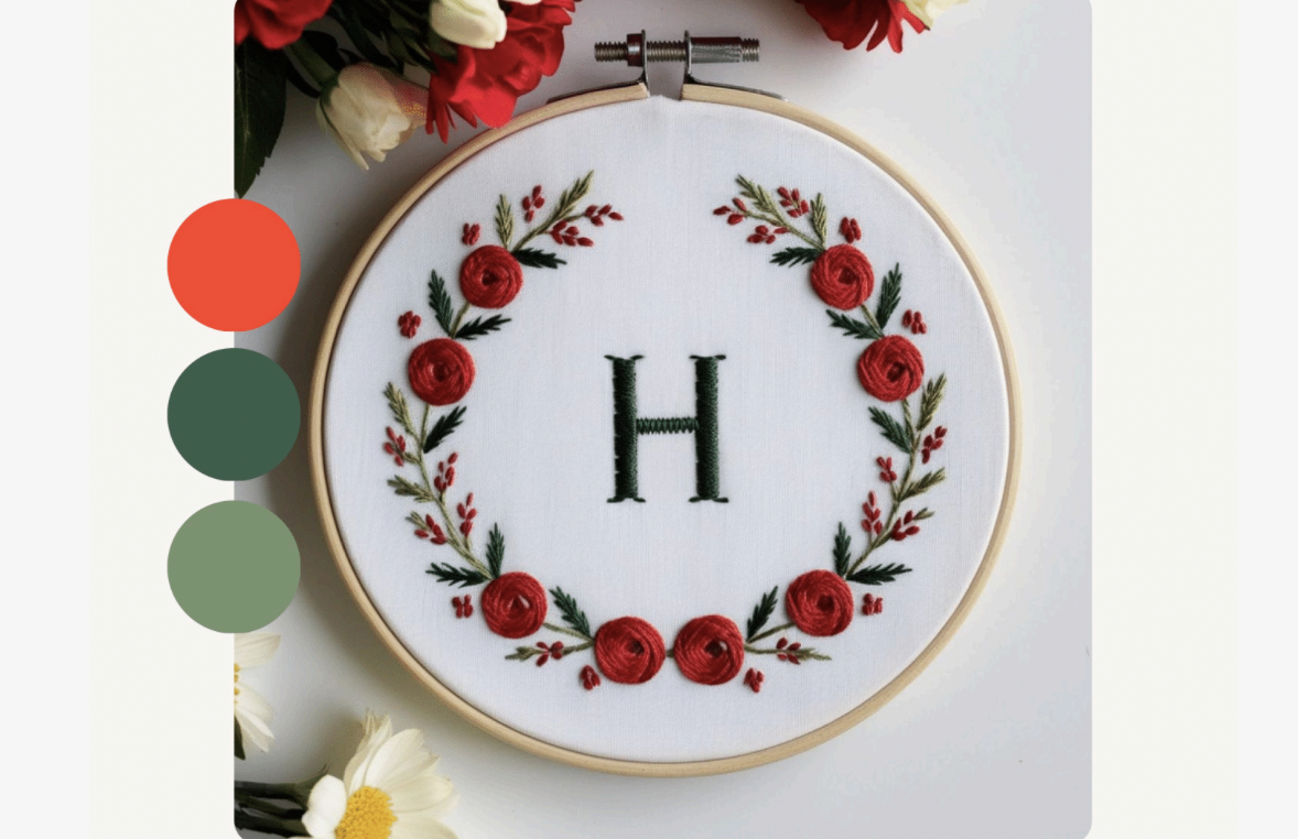 Christmas Rose Embroidery Pattern