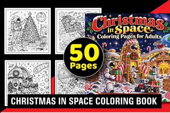Christmas in Space Coloring Book