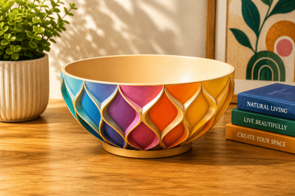 Colorful Decorative Bowl 3D Model