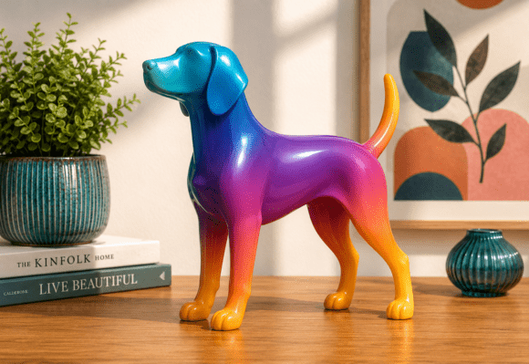 Colorful Dog Sculpture 3D Model