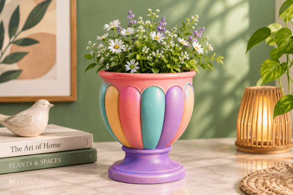 Colorful Flower Planter Pot 3D Model
