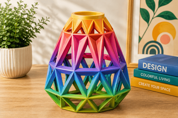 Colorful Geometric Lantern 3D Model