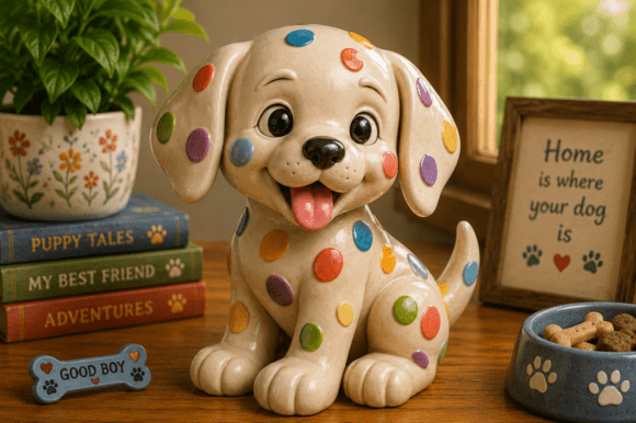 Colorful Spotted Puppy 3D Model