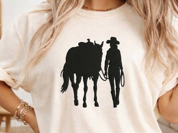 Cowboy Cattle Embroidery Design , 4 Size